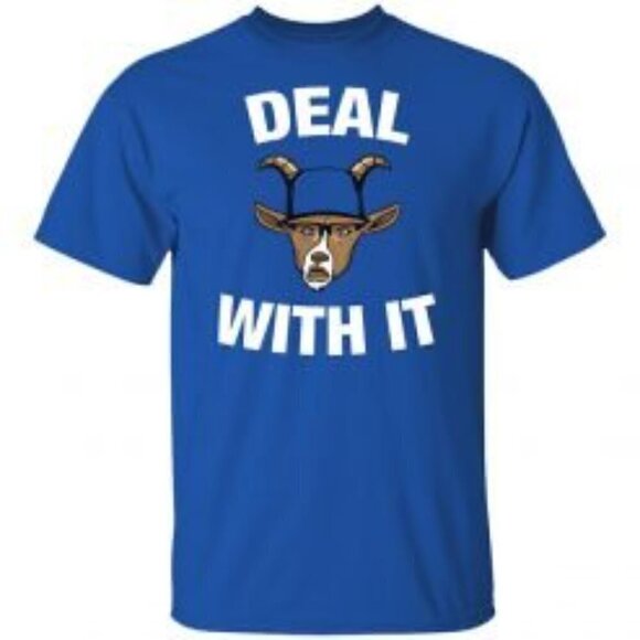 Next Level Apparel Joe Kelly Deal With It GOAT Royal Blue T-shirt XXL - Picture 1 of 10
